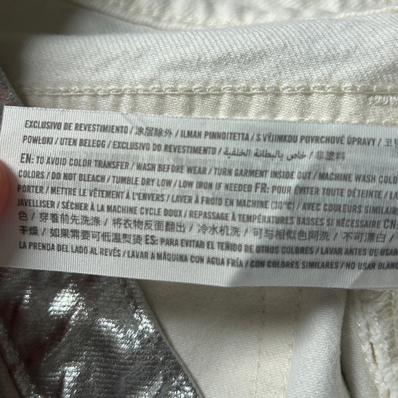 Abercrombie & Fitch Metallic Silver Denim High Rise Midi Skirt NWT Size 27/4 - Picture 11 of 14